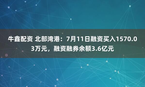 牛鑫配资 北部湾港：7月11日融资买入1570.03万元，融资融券余额3.6亿元