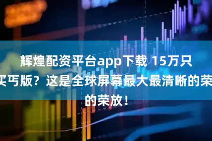 辉煌配资平台app下载 15万只能买丐版？这是全球屏幕最大最清晰的荣放！