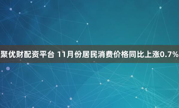 聚优财配资平台 11月份居民消费价格同比上涨0.7%